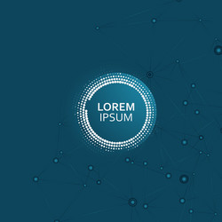 molecule connect with halftone circle vector image