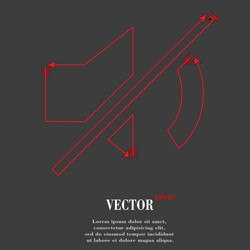 mute sound flat modern web button and space vector image