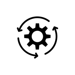 workflow process icon set operations gear vector image