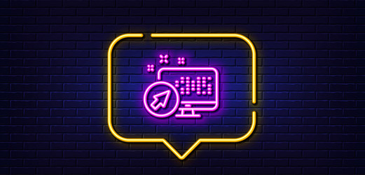 computer line icon web system sign monitor vector image