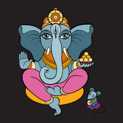 ganapati meditation in lotus pose Vector Image