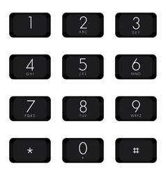 numeric keypad of black color design on white vector image
