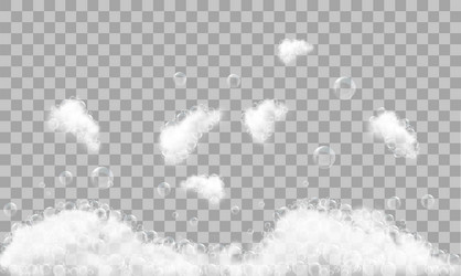soap foam and bubbles on transparent background vector image