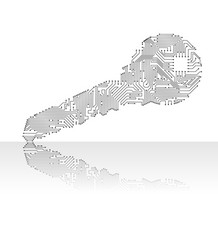 techno key with circuit pattern vector image