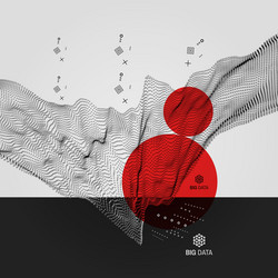 big data wavy background with motion effect 3d vector image