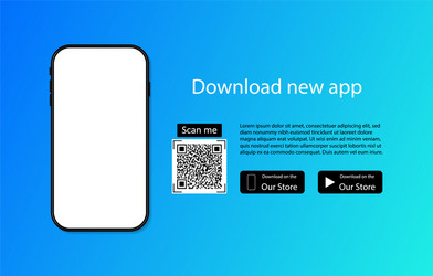 Download app to phone from store qr code vector