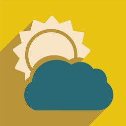 flat with shadow icon and mobile application sun vector image