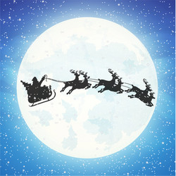 santa claus on sleigh full of gifts and reindeers Vector Image