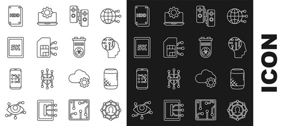 set line project team base voice assistant human vector image