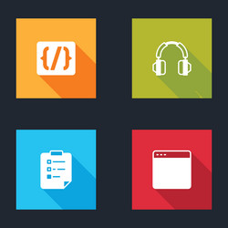 set programming language syntax headphones vector image
