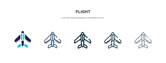 flight icon in different style two colored vector image