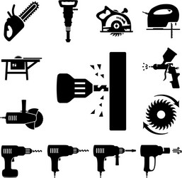 set icons of tools vector