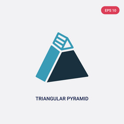 Two color triangular pyramid icon from user vector