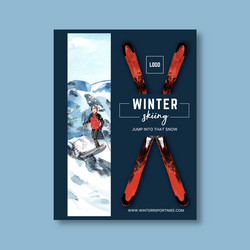Winter sport banner design with jump skate Vector Image