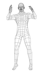 wireframe jumping man vector