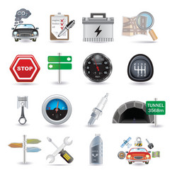 car parts and icons vector