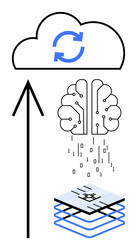 cloud computing with ai and data processing vector image