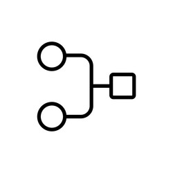 code fork icon isolated on white background vector image