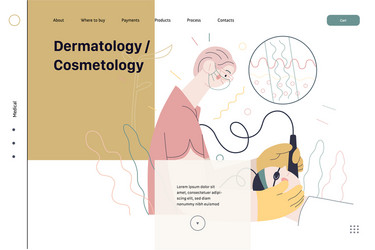 Dermatology cosmetology - medical insurance web vector