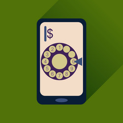flat web icon with long shadow mobile call vector image