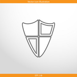 Shield web flat icon vector