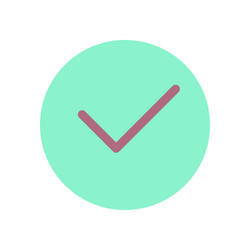 tick in circle flat color ui icon vector image