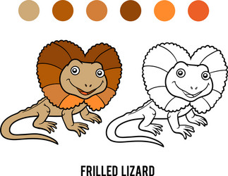 Frilled Lizard Coloring Page Vector Image