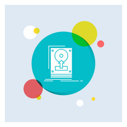 install drive hdd save upload white glyph icon vector image