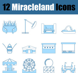 Miracleland icon set vector