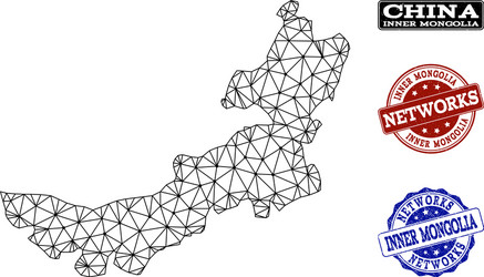 polygonal network mesh map of inner vector image