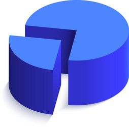 segment separates from a blue pie chart vector image