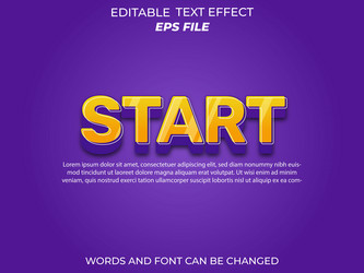 start text effect font editable typography 3d vector image