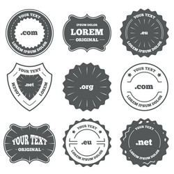 top-level domains signs com eu net and org vector image
