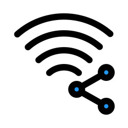 use of wifi for transferring data between devices vector image