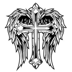 Vintage Christian Wing Crown Vector Image