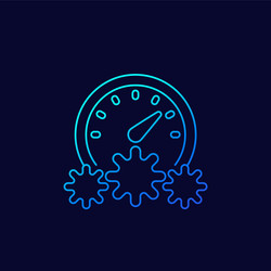 Virus level meter line icon on dark vector