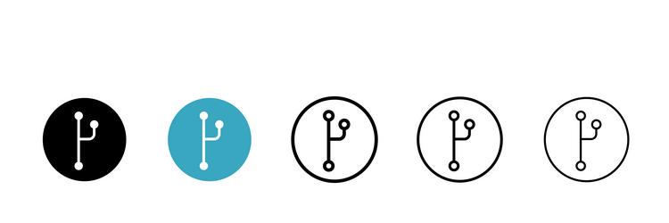 Code Branch Icon Set - Technology vector image
