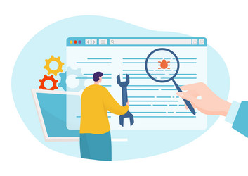 Code Bug Review Technology vector image
