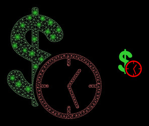mesh net dollar credit time with light vector image