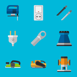 set of 9 editable instruments flat icons includes vector image