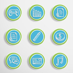 Web buttons with drawing icons vector