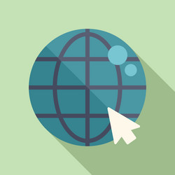 cursor clicking on globe icon representing global vector image