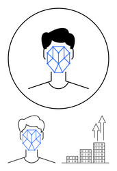 facial recognition with geometric framework vector image