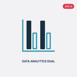 two color data analytics dual bars icon from user vector image