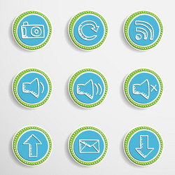 Web buttons with drawing icons vector