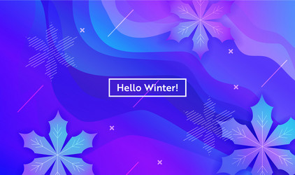 hello winter layout with snowflakes for web site vector