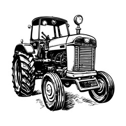 Tractor logo emblem design Royalty Free Vector Image
