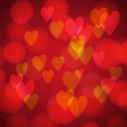 abstract background with bokeh hearts vector