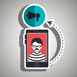 cellphone hacker app icons vector image