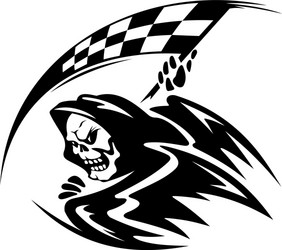 Dark Demon Racing Skull Vector Image